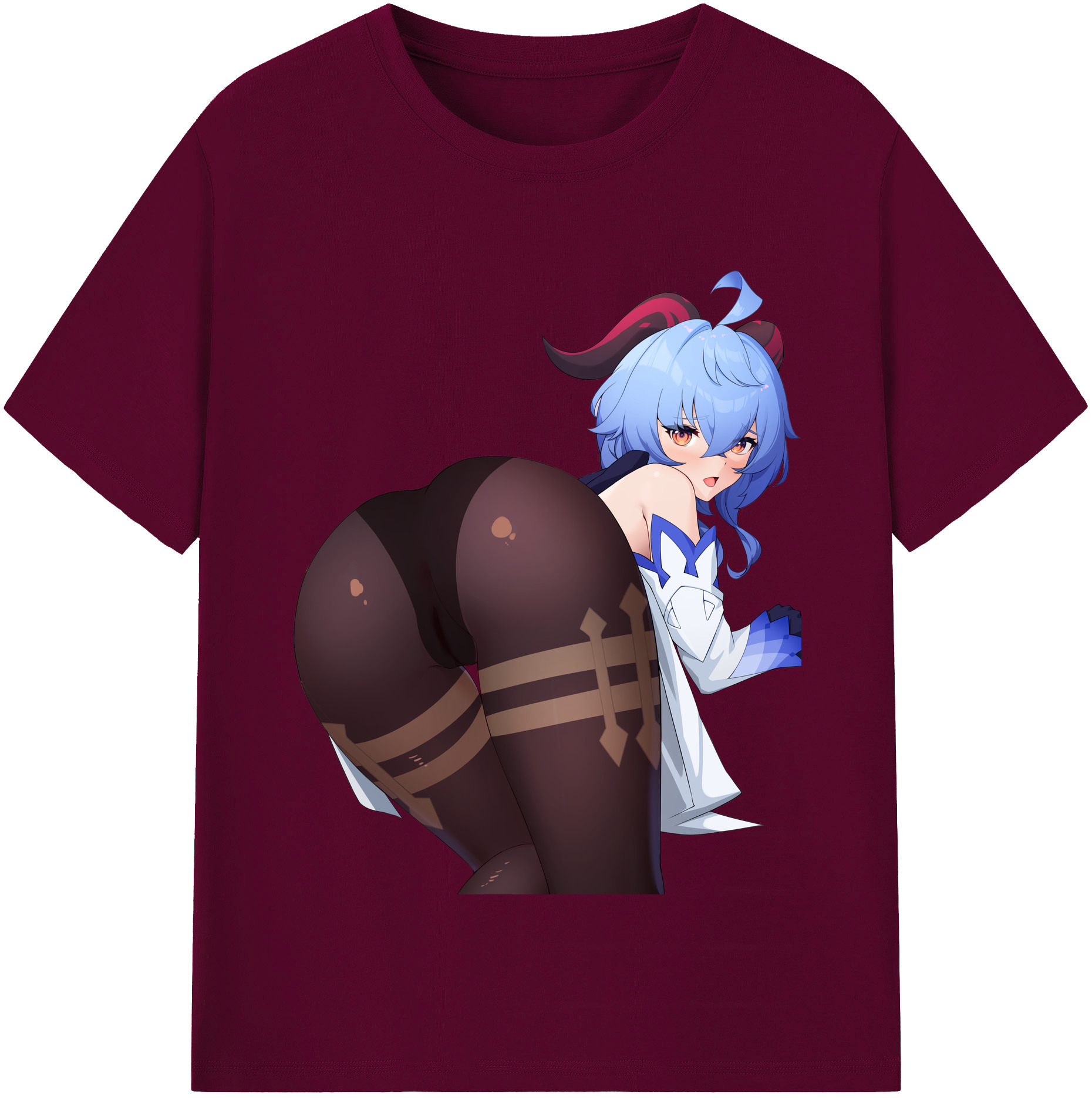 げんし神 甘雨 かんう genshin Ganyu レディースカジュアルプリントTシャツ（綿100％）